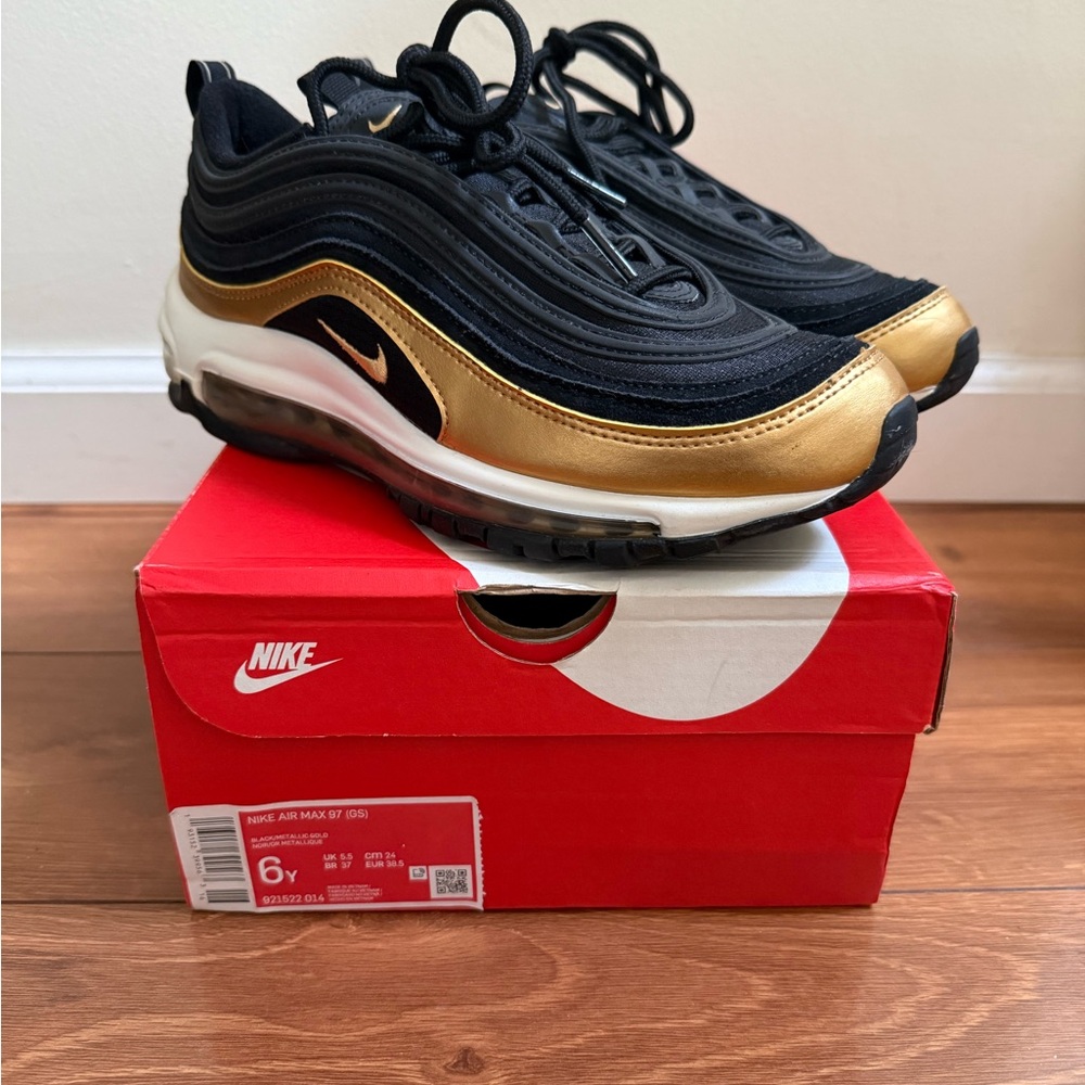 Nike Air Max 97 Black and Gold Shoes